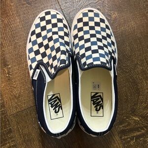 Vans Navy and White Slip-On Sneakers